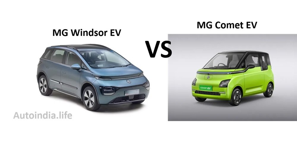 MG windsor ev vs MG comet ev