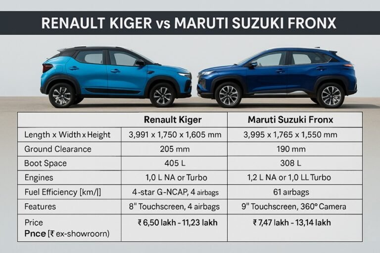 Renault Kiger vs Maruti Suzuki Fronx