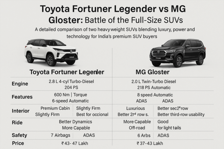 Toyota Fortuner Legender vs MG Gloster
