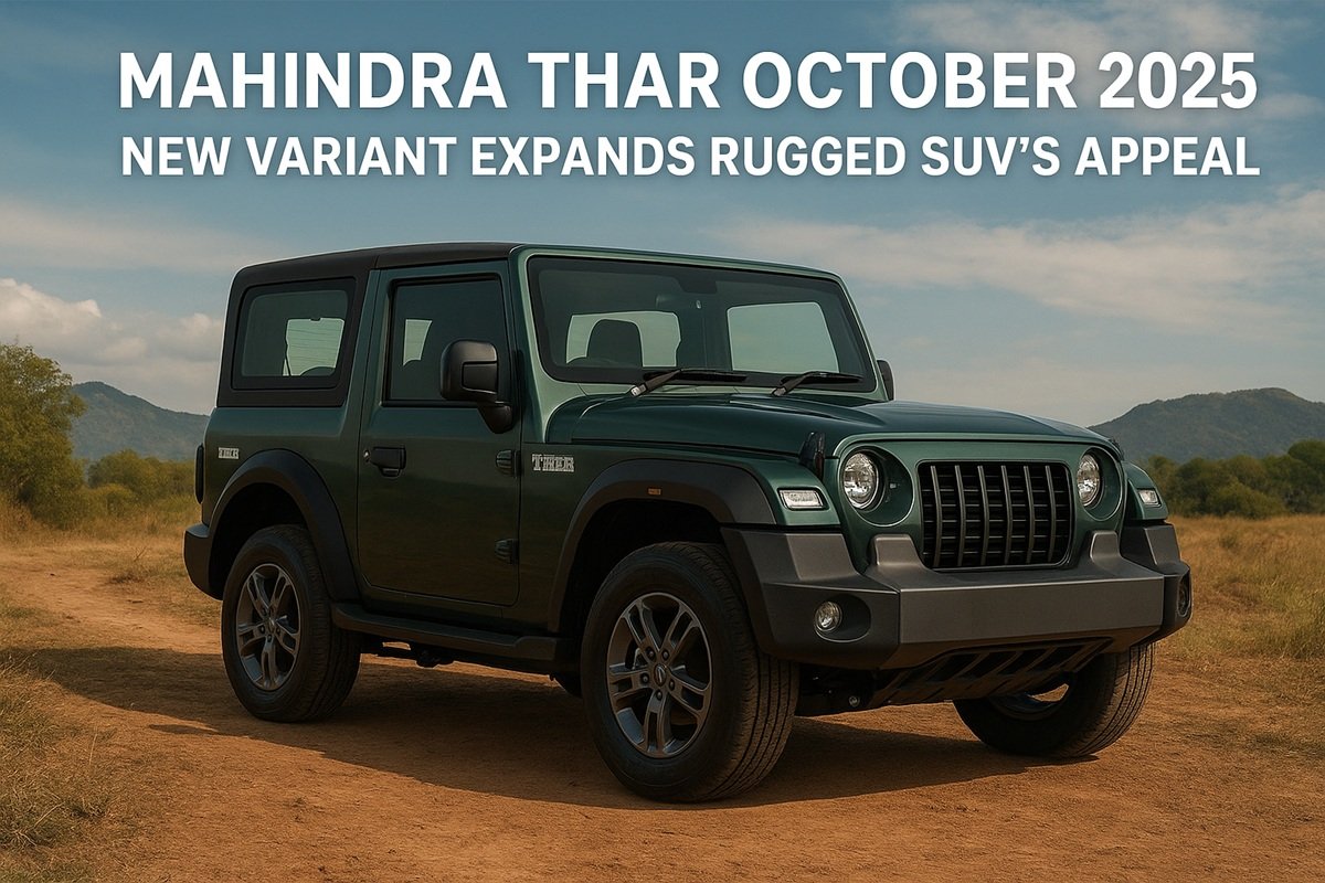 Mahindra Thar October 2025 A New Variant price, mileage, features