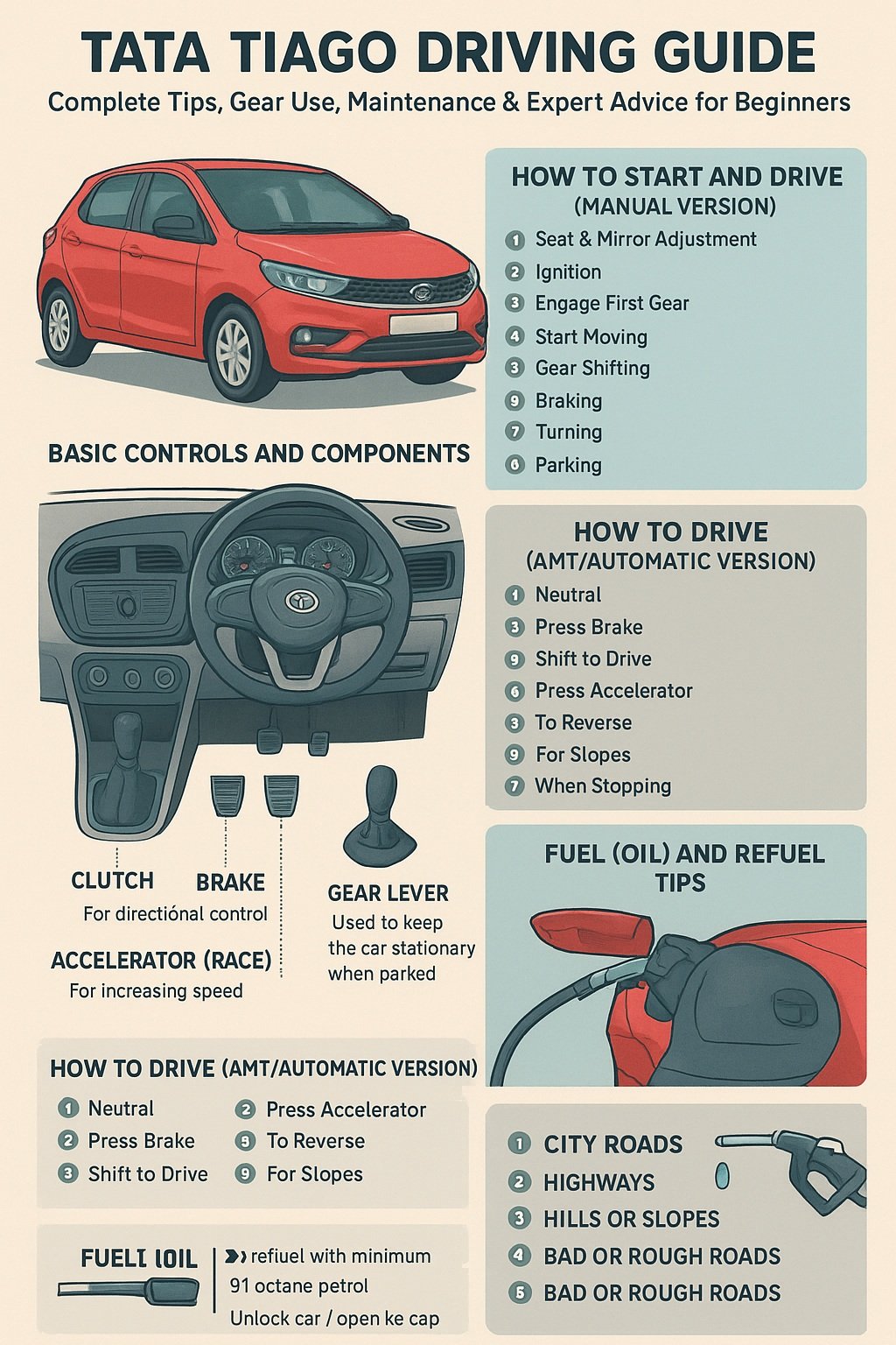 Tata Tiago Driving Guide Complete Tips, Gear Use, Maintenance Expert Advice