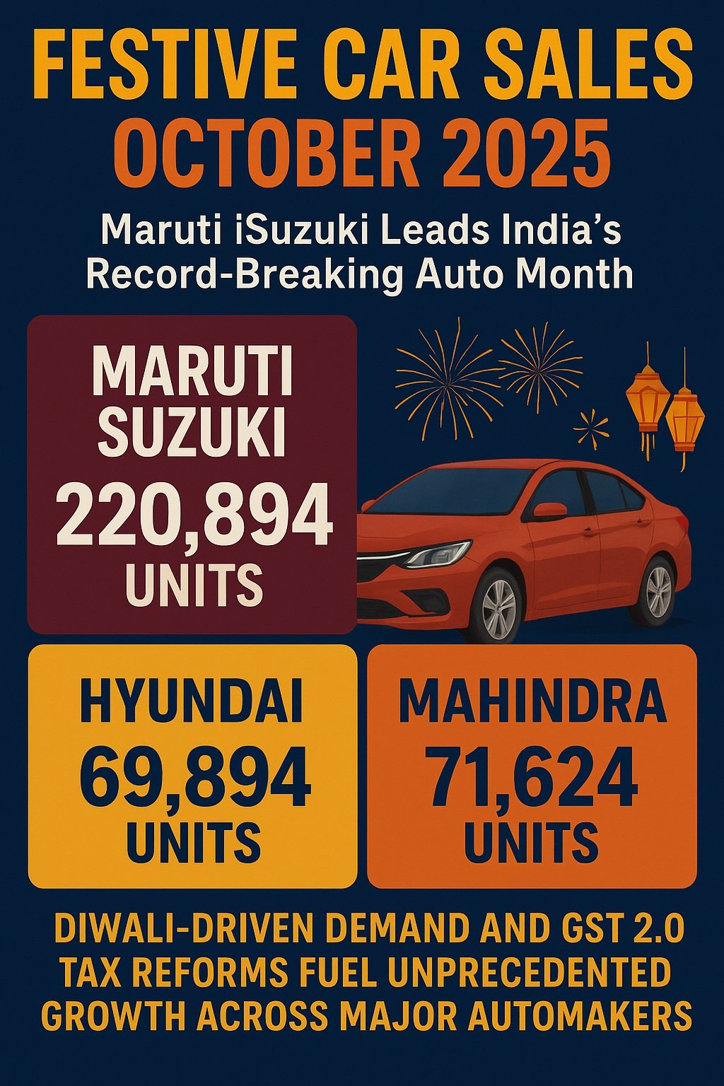 Festive Car Sales October 2025 Know which company sold how many units